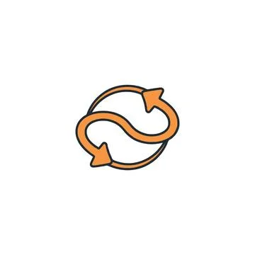 Creative circular flow concept with winding arrows signifying interconnecte.. Stock Illustration