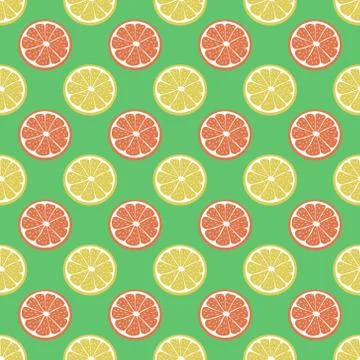 Creative Citrus vector pattern. Lemon and Orange slice. Seamless pattern for the Stock Illustration