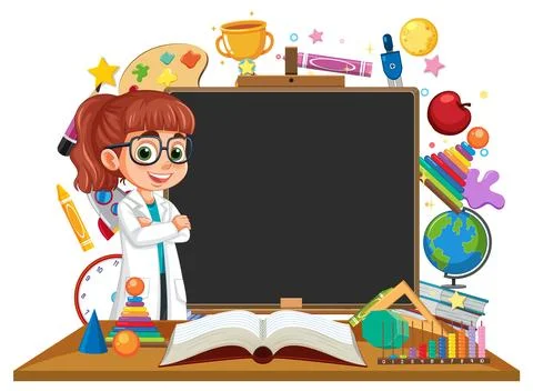 Creative Classroom with Science Elements Stock Illustration