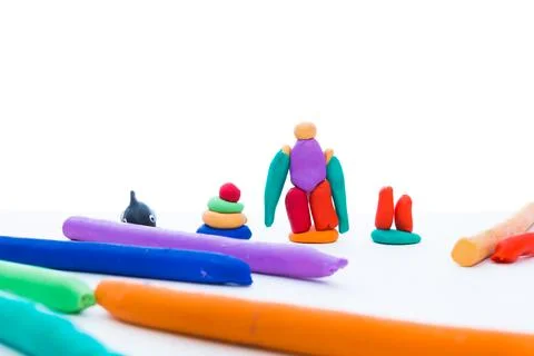 Creative clay model, isolated. Play dough Stock Photos
