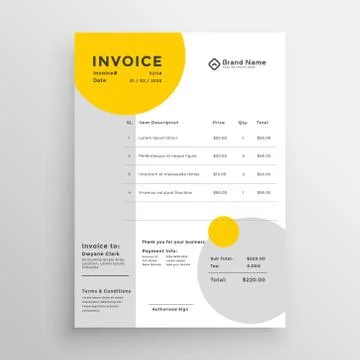 Creative clean invoice template design Stock Illustration