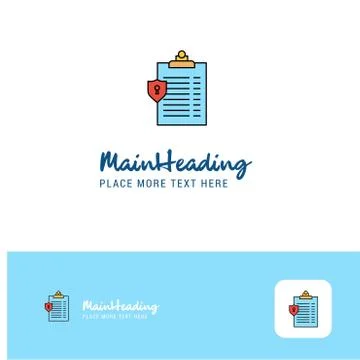 Creative Clipboard Logo Design. Flat color Logo place for Tagline. Vector Ill Ilustração Stock