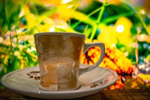 Creative Close-up Macro Image of A Cup of Hot Tea Stock Photos