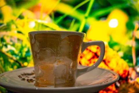 Creative Close-up Macro Image of A Cup of Hot Tea Stock Photos