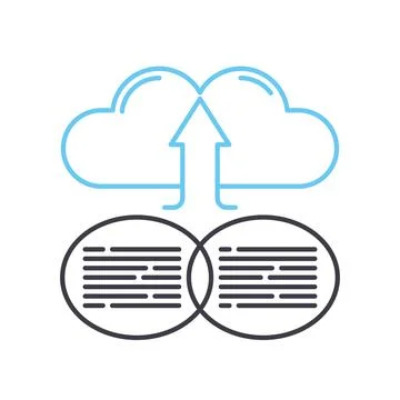 Creative cloud line icon, outline symbol, vector illustration, concept sign Stock Illustration