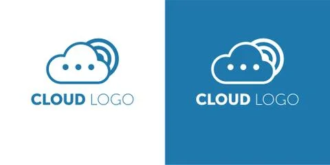 Creative Cloud Logo Design. Creative Vector icon of a blue cloud with arrows. 스톡 일러스트