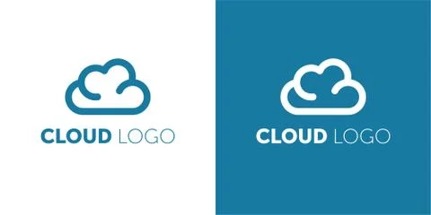 Creative Cloud Logo Design. Creative Vector icon of a blue cloud with arrows. Stock Illustration