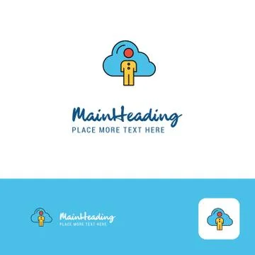 Creative Cloud network Logo Design. Flat color Logo place for Tagline. Vector イラスト素材