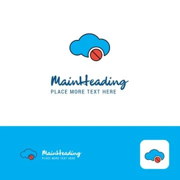 Creative Cloud not working Logo Design. Flat color Logo place for Tagline. Ve Stockillustratie