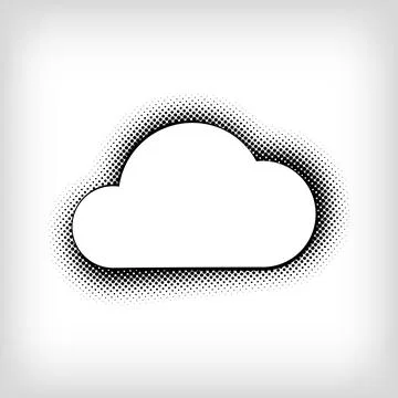 Creative cloud pop art dot design. Vector. Stock Illustration