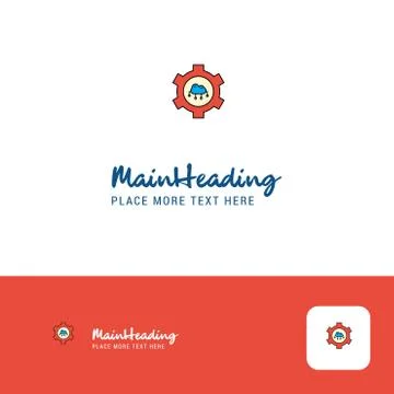 Creative Cloud setting Logo Design. Flat color Logo place for Tagline. Vector イラスト素材