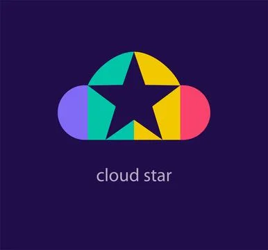 Creative cloud star logo. Stock Illustration