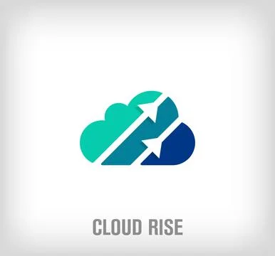 Creative cloud upgrade logo. Unique color transitions. Stock Illustration