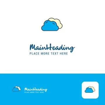 Creative Clouds  Logo Design. Flat color Logo place for Tagline. Vector Illus 스톡 일러스트