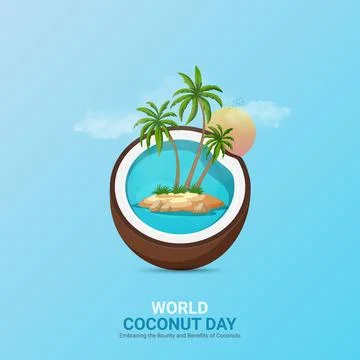 Creative Coconut Day ads design. World Coconut Day, Celebrated in United St.. Stock Illustration