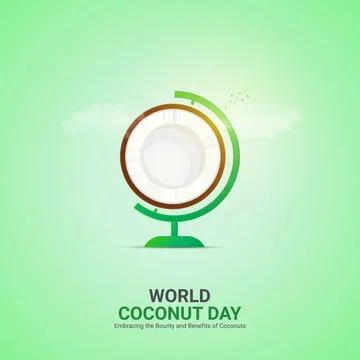 Creative Coconut Day ads design. World Coconut Day, Celebrated in United St.. Stock Illustration