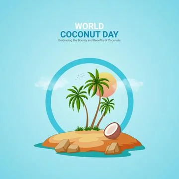 Creative Coconut Day ads design. World Coconut Day, Celebrated in United St.. Stock Illustration