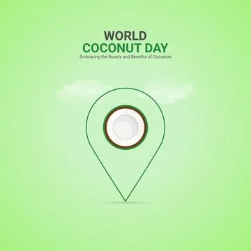 Creative Coconut Day ads design. World Coconut Day, Celebrated in United St.. Stock Illustration