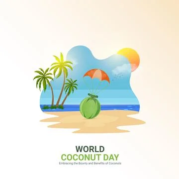 Creative Coconut Day ads design. World Coconut Day, Celebrated in United St.. Stock Illustration
