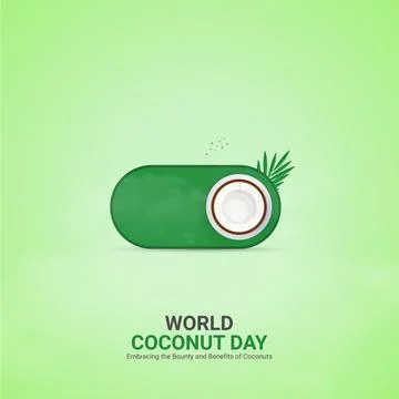 Creative Coconut Day ads design. World Coconut Day, Celebrated in United St.. Stock Illustration