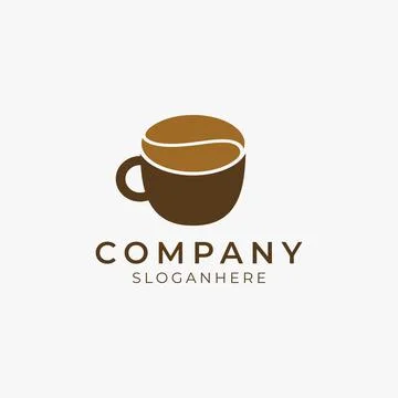 Creative coffee bean logo icon Stock Illustration