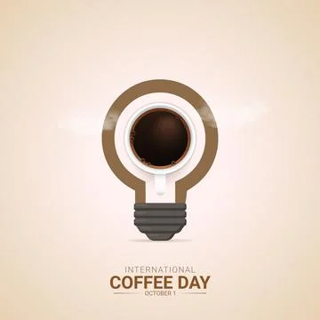 Creative Coffee Day ads design. International Coffee Day, Celebrated in Uni.. Stock Illustration