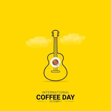 Creative Coffee Day ads design. International Coffee Day, Celebrated in Uni.. Stock Illustration
