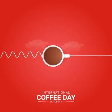 Creative Coffee Day ads design. International Coffee Day, Celebrated in Uni.. Stock Illustration