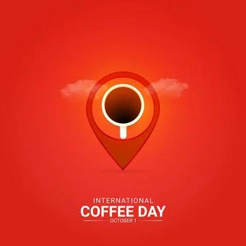 Creative Coffee Day ads design. International Coffee Day, Celebrated in Uni.. Stock Illustration