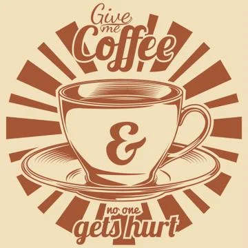 Creative coffee sayings Stock Illustration