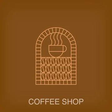 Creative coffee shop logo. Stock Illustration