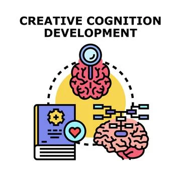 Creative cognition development process diagram 스톡 일러스트