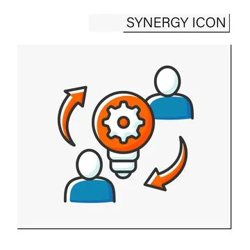 Creative collaboration color icon Stock Illustration