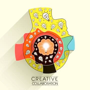 Creative collaboration concept in flat design Stock Illustration