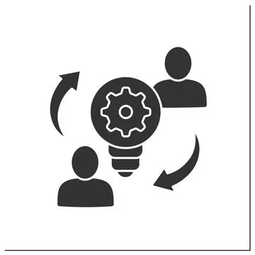 Creative collaboration glyph icon Stock Illustration