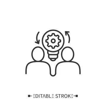 Creative collaboration icon. Creating ideas Stock Illustration