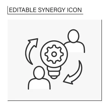 Creative collaboration line icon Stock Illustration