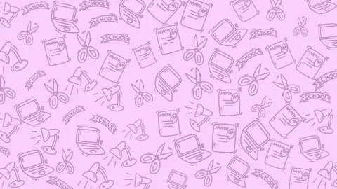 Creative collage of school supplies and stationery colorful background Stock Footage 321640332