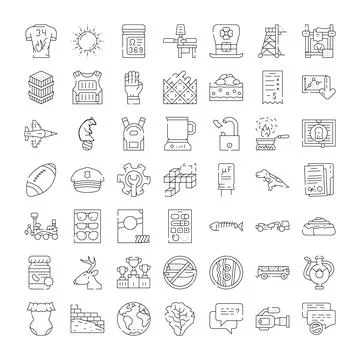 Creative collection of linear icons and symbols Illustration