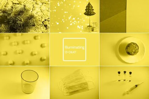 Creative color collage illuminating Stock Photos