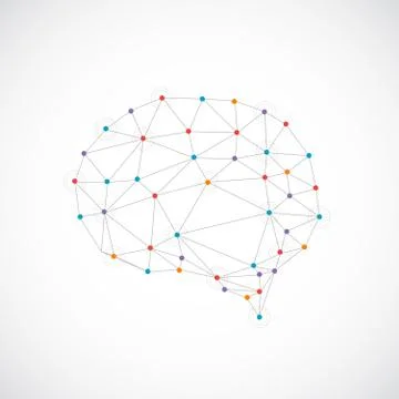 Creative color concept of the human brain Stock Illustration