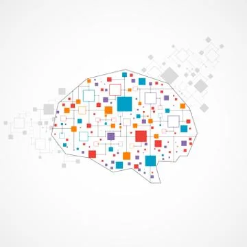 Creative color concept of the human brain Stock Illustration