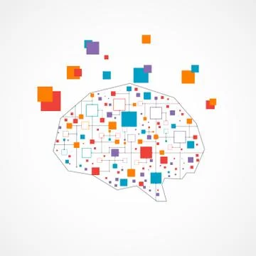 Creative color concept of the human brain Stock Illustration