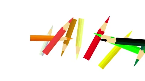 Creative color pencils backgrounds, Movement of colored pencils Stock Footage 265164417