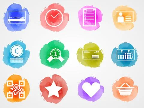 Creative colored icons for internet retail business Illustrazione stock