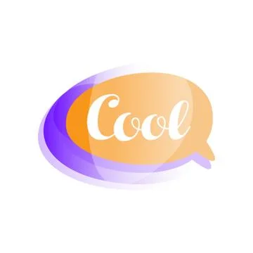 Creative colored speech bubble with short phrase Cool . Icon in gradient purple イラスト素材