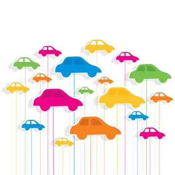 Creative colorful car pattern background vector Illustrazione stock