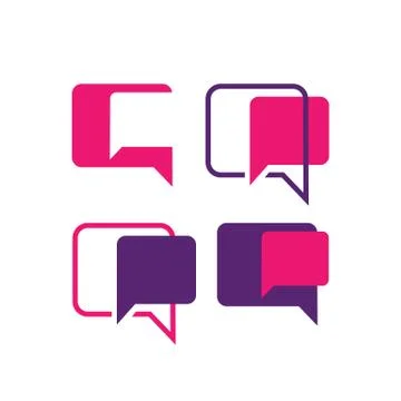 Creative colorful dialog balloons bubble speech logo vector icon Stock Illustration