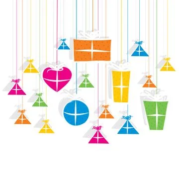 Creative colorful gift box pattern background vector 스톡 일러스트