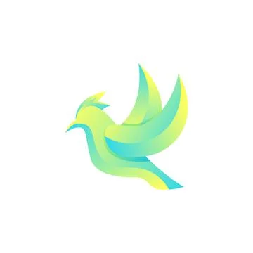 Creative colorful gradient bird vector logo concept design template Stock Illustration